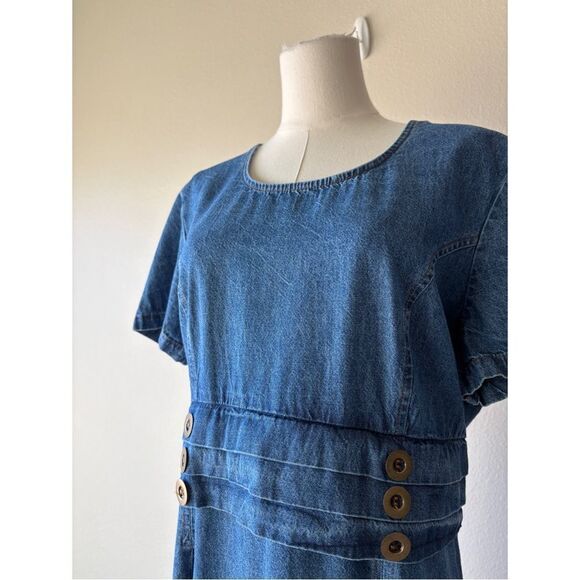 Vintage 90’s Soft Denim Maxi Dress - Picture 2 of 10